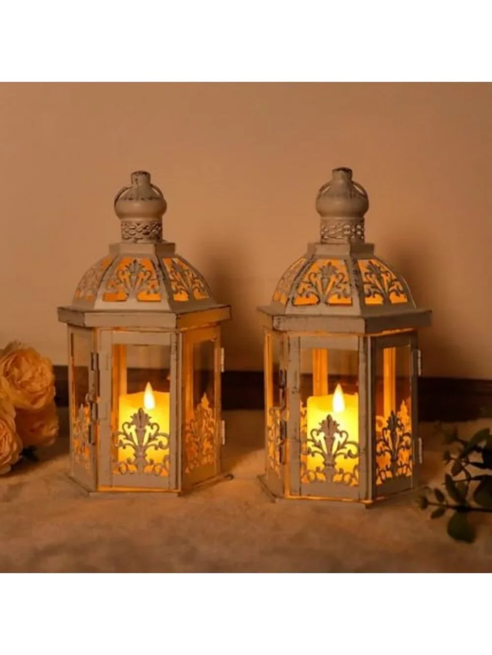 Vintage Decorative Lanterns Set of 2 - 9.5